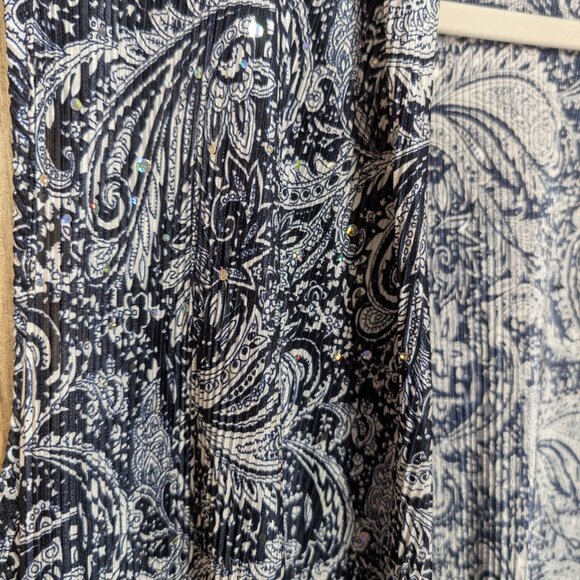 CJ Banks Paisley Sleeveless Open Cardigan Size 1X - Picture 4 of 12